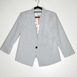NEW Elle Vibrant Voyage Striped Nautical Blazer Women's Size 12